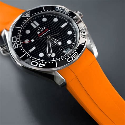 omega seamaster strap rubber orange|omega seamaster original rubber strap.